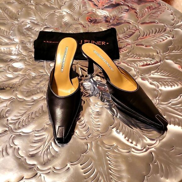 Black authentic Donald j pliner  heeled mules! Size 8 N - Picture 7 of 8